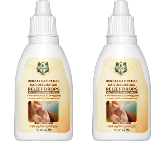 Kaanamrit™ Herbal Ear Pain & Discharge Relief Drops – Natural Ayurvedic Formula for Healthy Ears - 20 ml (pack of 2)